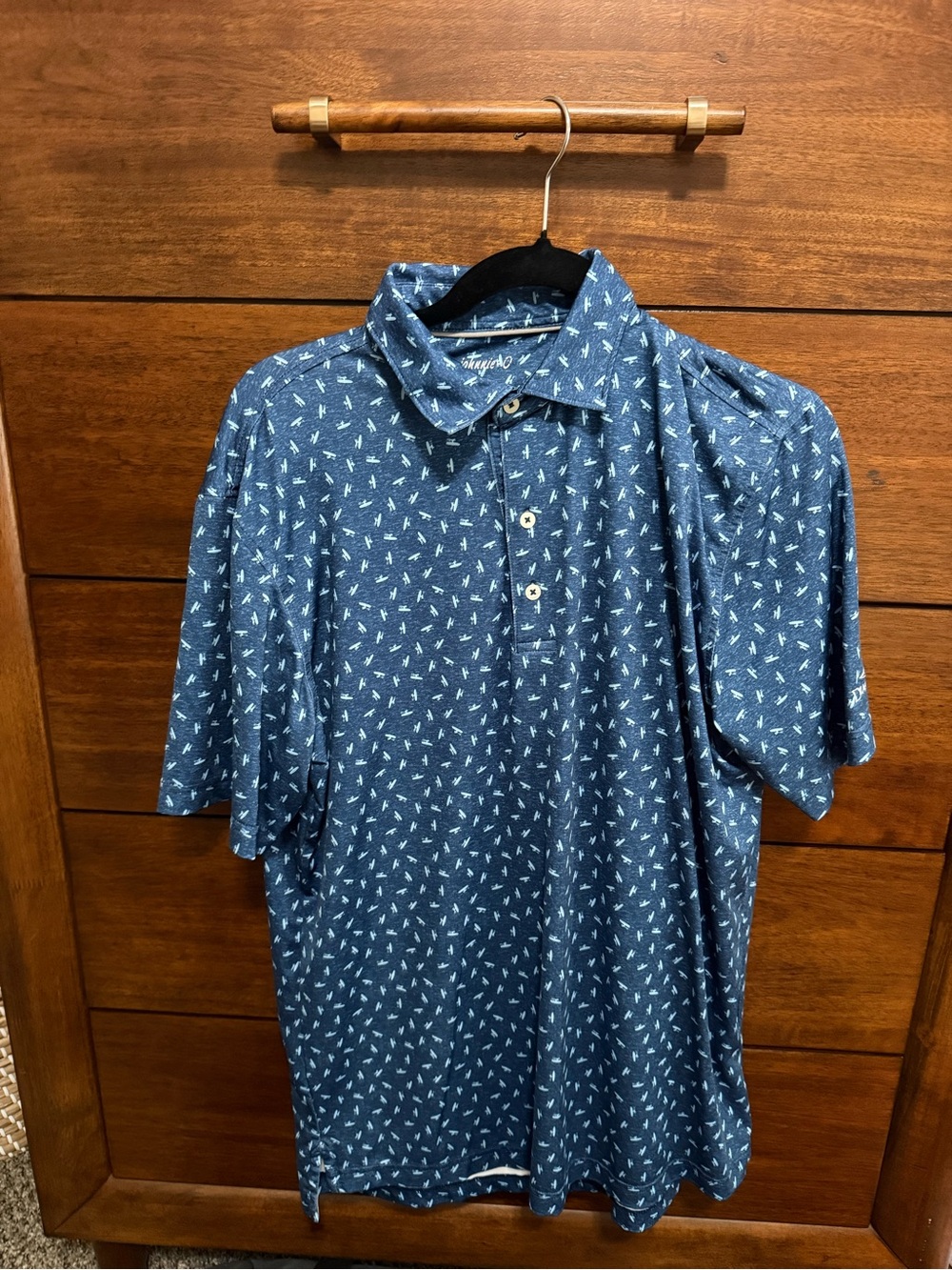 johnnie-O Navy Blue Short-Sleeve Printed Polo